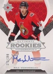 2019-20 Upper Deck Ultimate Collection Base Set Max Veronneau #128 card