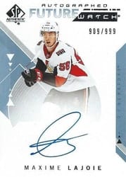 2018-19 SP Authentic Base Set Maxime Lajoie #195 card