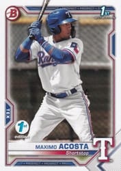 2021 Bowman 1st Edition Base Set Maximo Acosta #BP-7 card