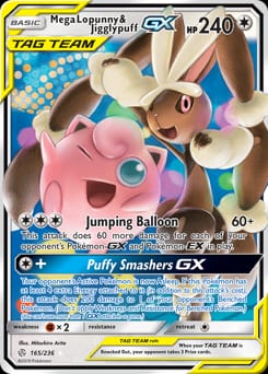 2019 Cosmic Eclipse Mega Lopunny & Jigglypuff-GX #165 card