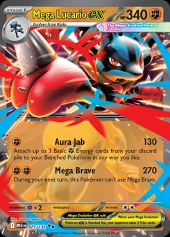 2025 Mega Evolution Mega Lucario ex #77 card