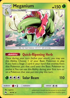 2018 Lost Thunder Meganium #8 card
