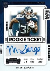 2021 Panini Contenders Base Set Mekhi Sargent #235 card