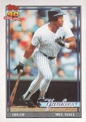 1991 Topps Base Set Mel Hall #738 card