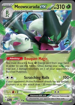 Paldea Evolved Meowscarada ex #15 card