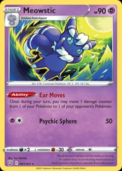 Battle Styles Meowstic #61 card