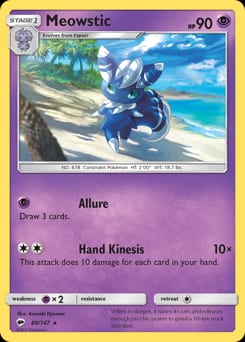 Burning Shadows Meowstic #60 card