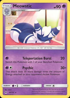Forbidden Light Meowstic #45 card