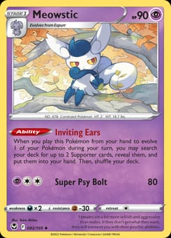 2022 Silver Tempest Meowstic #82 card