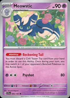 2024 Surging Sparks Meowstic #85 card
