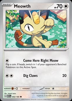 2023 151 Meowth #52 card