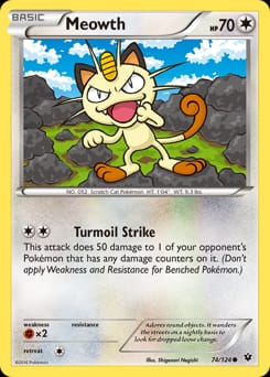2016 Fates Collide Meowth #74 card