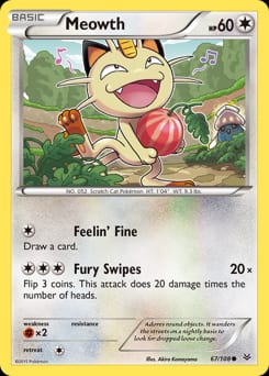 2015 Roaring Skies Meowth #67 card