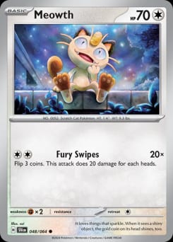 2024 Shrouded Fable Meowth #48 card