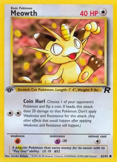 2000 Team Rocket Meowth #62 card