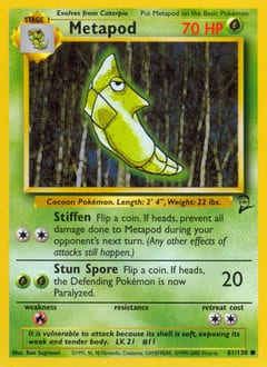 Base Set 2 Metapod #81 card