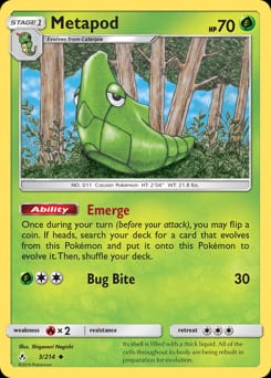 Unbroken Bonds Metapod #3 card