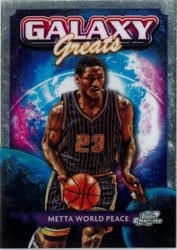 2023-24 Topps Chrome Cosmic Galaxy Greats Metta World Peace #GG-14 card