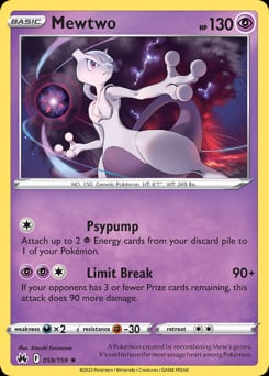 2023 Crown Zenith Mewtwo #59 card
