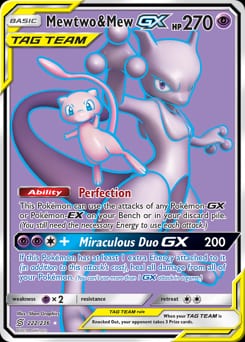 Unified Minds Mewtwo & Mew-GX #222 card
