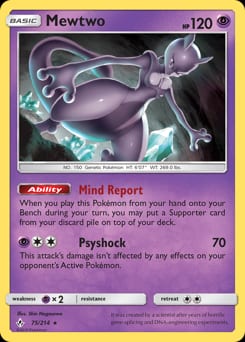 Unbroken Bonds Mewtwo #75 card