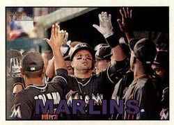 2016 Topps Heritage Base Set Miami Marlins #357 card