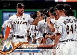2018 Topps Base Set Miami Marlins #73 card