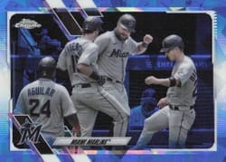2021 Topps Chrome Sapphire Edition Base Set Miami Marlins #172 card