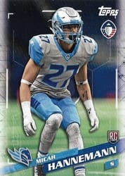 2019 Topps AAF Base Set Micah Hannemann #172 card