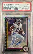 2022 Panini Classics Premium Edition Significant Signatures Micah Parsons #28 card