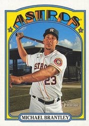 2021 Topps Heritage Base Set Michael Brantley #54 card