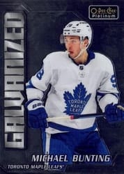 2022-23 O-Pee-Chee Platinum Galvanized Michael Bunting #G-11 card