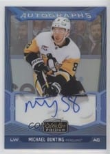 2024-25 O-Pee-Chee Platinum Blue Rainbow Autographs Michael Bunting #BA-BU card