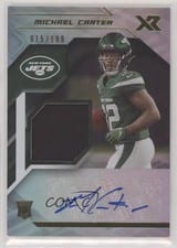 2021 Panini XR Rookie Swatch Autographs Michael Carter #RSA-MCA card