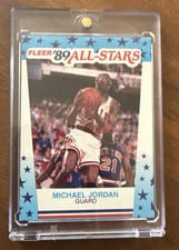 1989 Fleer Sticker Michael Jordan #3 card