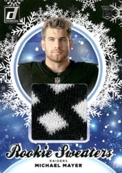 2023 Donruss Rookie Holiday Sweater Relics Michael Mayer #HS-MMA card