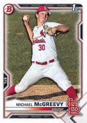 2021 Bowman Draft Base Set Michael McGreevy #BD-91 card