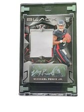 2024 Panini Black Rookie Patch Autographs Michael Penix Jr. #201 card