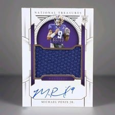 Michael Penix Jr. 2024 Panini National Treasures Collegiate College Materials Signatures card