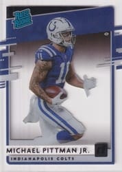 2020 Panini Chronicles Clearly Donruss Rated Rookies Michael Pittman Jr #RR-MP card