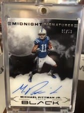2022 Panini Black Midnight Signatures Michael Pittman Jr #MS-MPI card