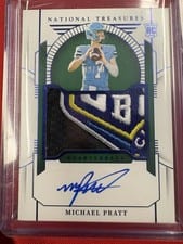 Michael Pratt 2024 Panini National Treasures Collegiate College Materials Signatures card