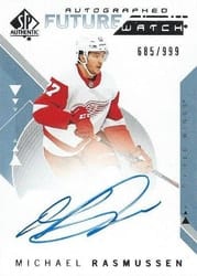 2018-19 SP Authentic Base Set Michael Rasmussen #196 card