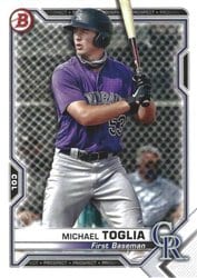 2021 Bowman Prospects Michael Toglia #BP-137 card