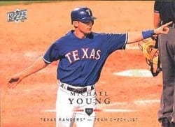 2008 Upper Deck Base Set Michael Young #372 card
