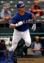 2009 Upper Deck Base Set Michael Young #1000 card