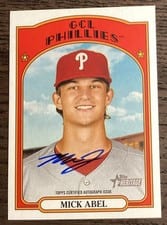 2021 Topps Heritage Minor League Real One Autographs Mick Abel #ROA-MA card