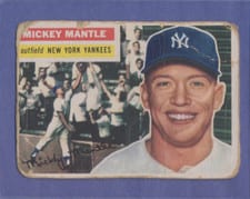 Mickey Mantle 1956 Topps #135 White Back card