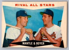 1960 Topps Mickey Mantle / Ken Boyer #160 card