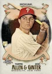 2021 Topps Allen & Ginter Chrome Base Set Mickey Moniak #213 card